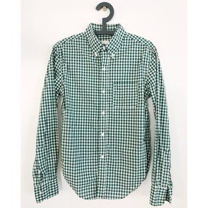 Band of Outsiders green gingham button up shirt made in USA gitman vintage small